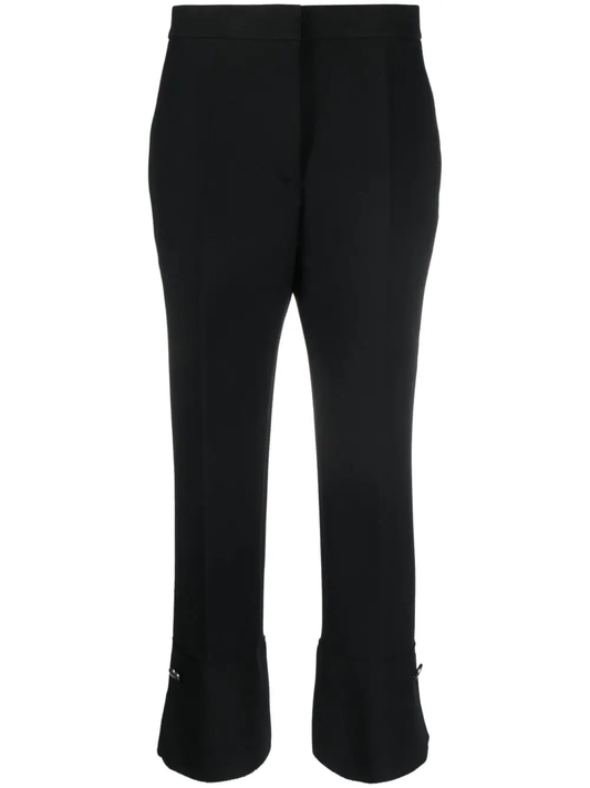 pressed-crease high-waisted trousers