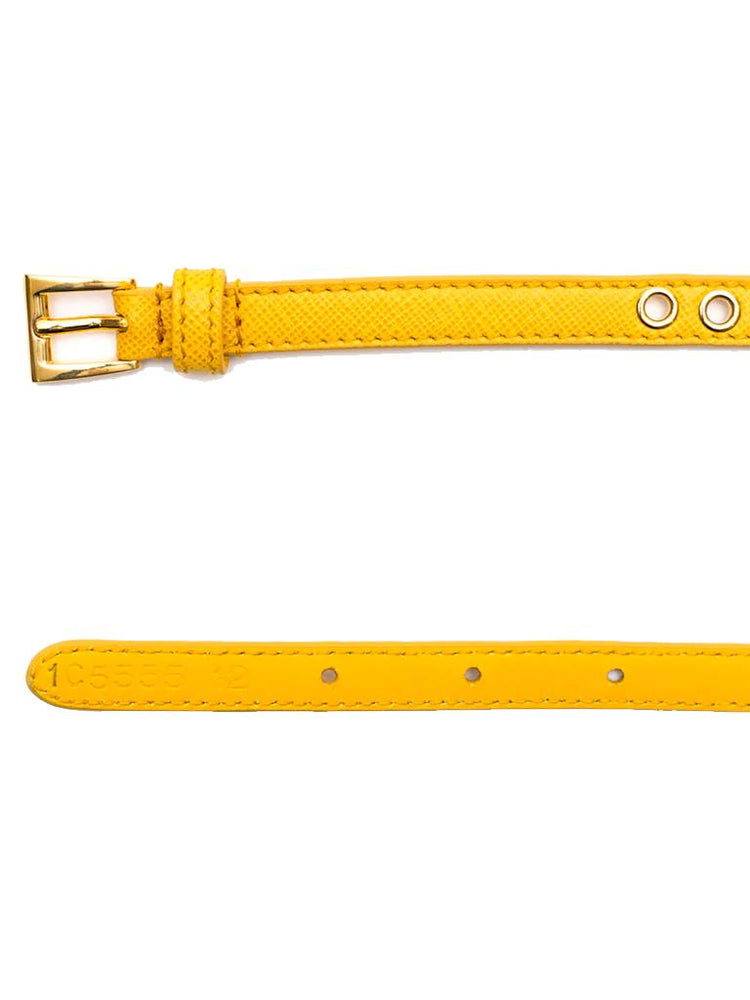 PRADA skinny eyelet belt mimosa