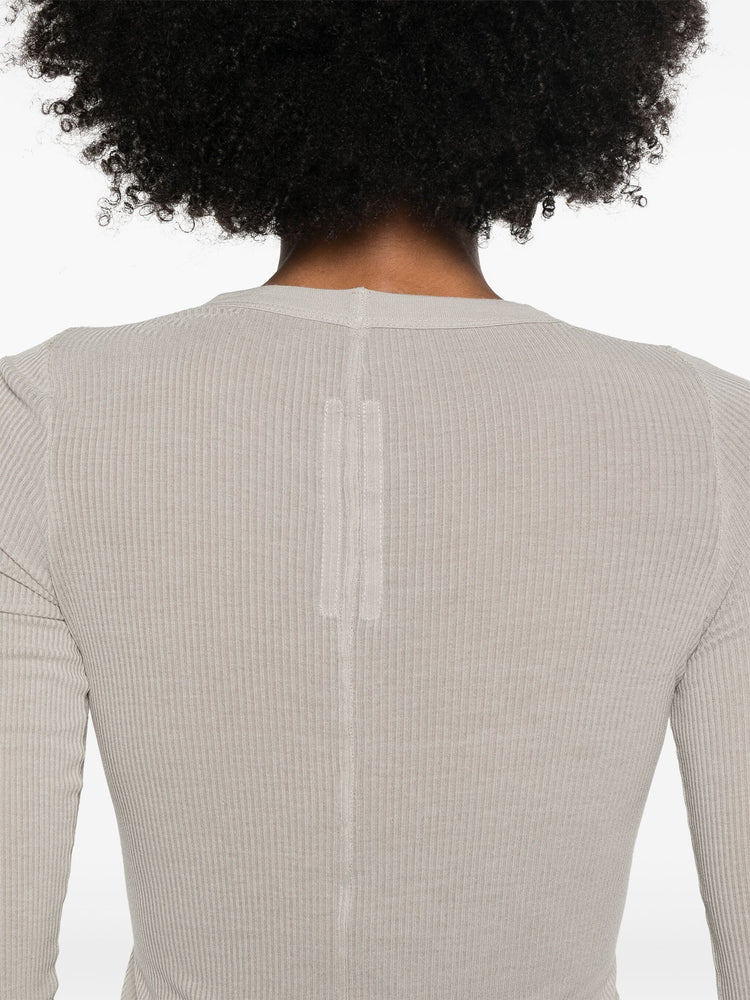 ribbed long-sleeve top