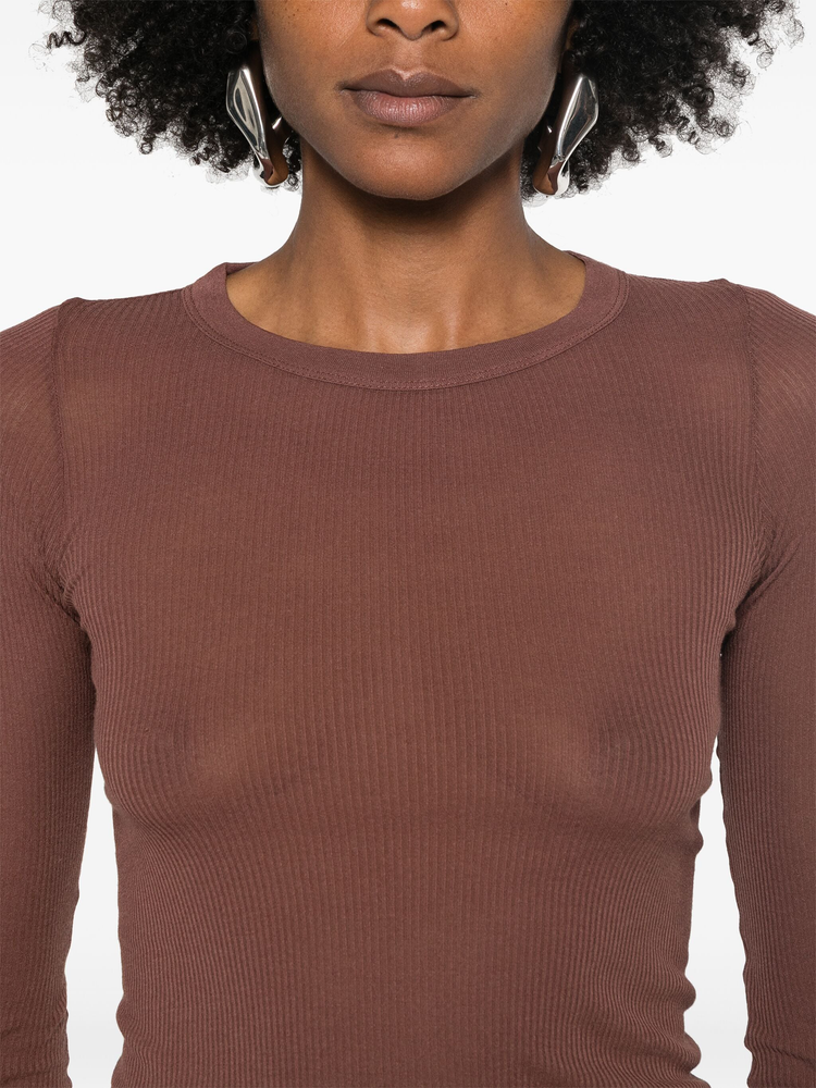 ribbed long-sleeve top