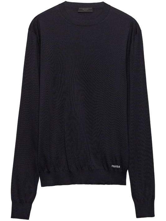 crew-neck silk jumper