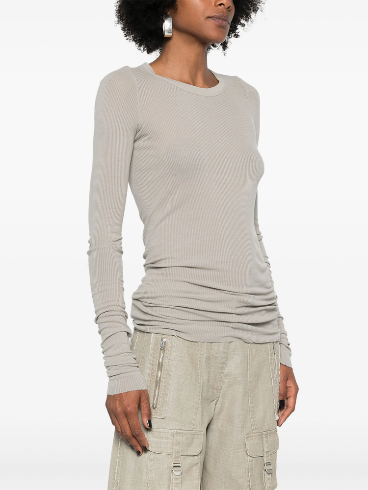 ribbed long-sleeve top