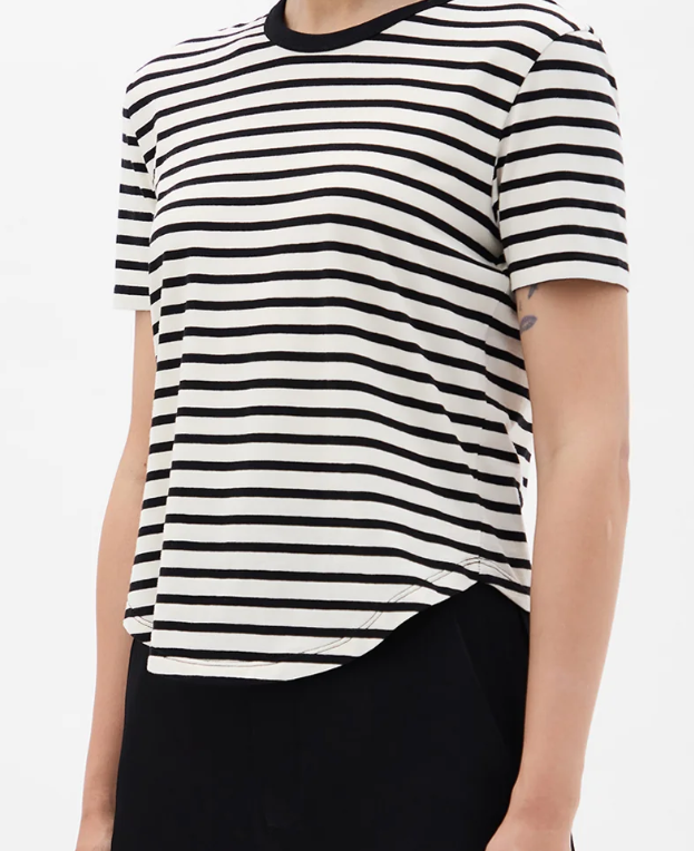 FLOOR MICRO T-SHIRT BRUSHED STRIPED JERSEY