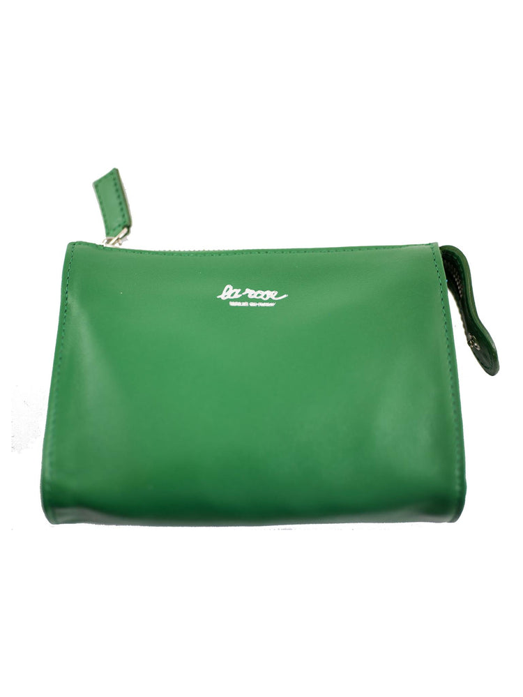 minimal leather make-up bag