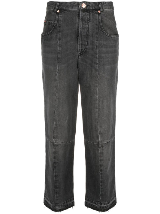 cropped straight-leg jeans