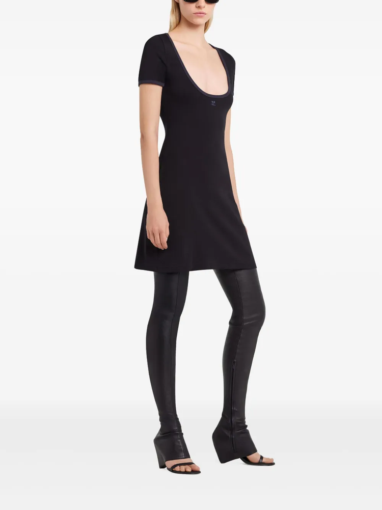Holistic contrast mini dress