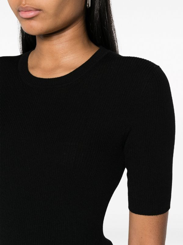 ribbed-knit wool top