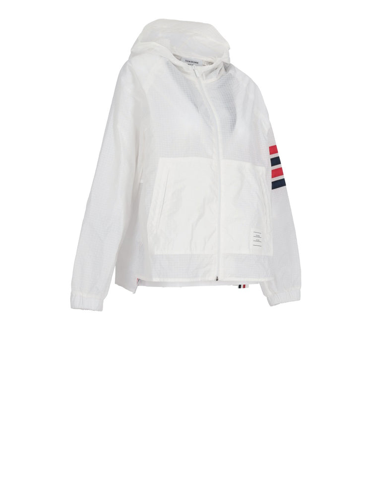 SWING ANORAK W/ SEAMED IN 4 BAR STRIPE IN ULTRA LIGHT NYLON RIPSTOP