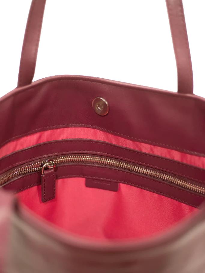 LA ROSE leather tote bag red