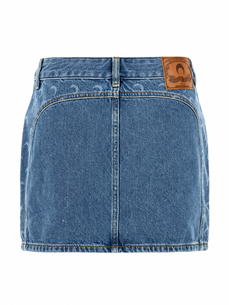 LIGHT BLUE DENIM ZIPPED MINI SKIRT
