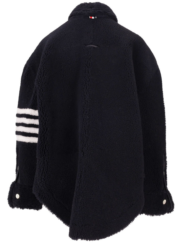 SUPERSIZED SHIRT JACKET W/ 4 BAR IN DYED SHEARLING