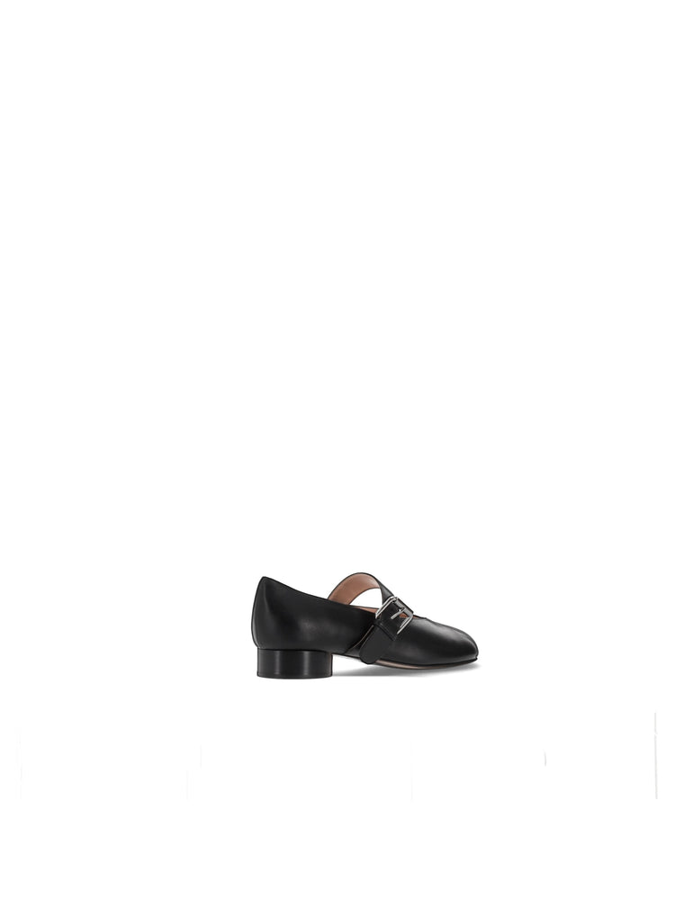 OBLIQUA STRAP BALLERINAS - Calfskin Leather