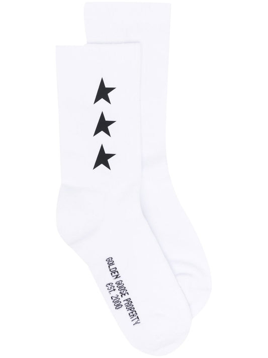 SOCKS LOW RIB/ SIDE STARS POLY PRINTED