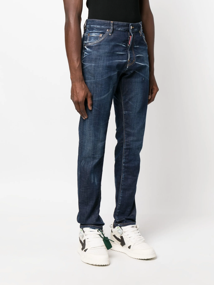 slim-cut stretch-cotton jeans