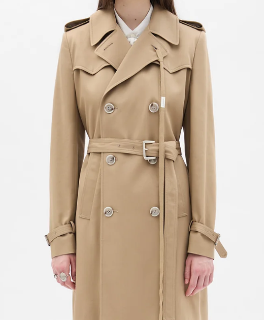 EDA FITTED DOUBLE BREASTED COAT COTTON TWILL