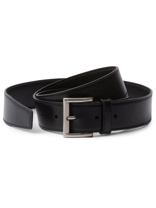 buckled leather belt