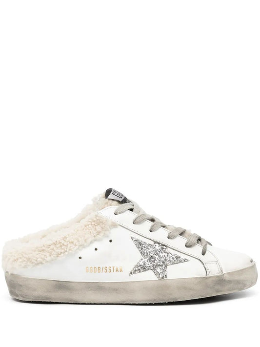 SUPER-STAR SABOT LEATHER UPPER GLITTER STAR SHEARLING LINING