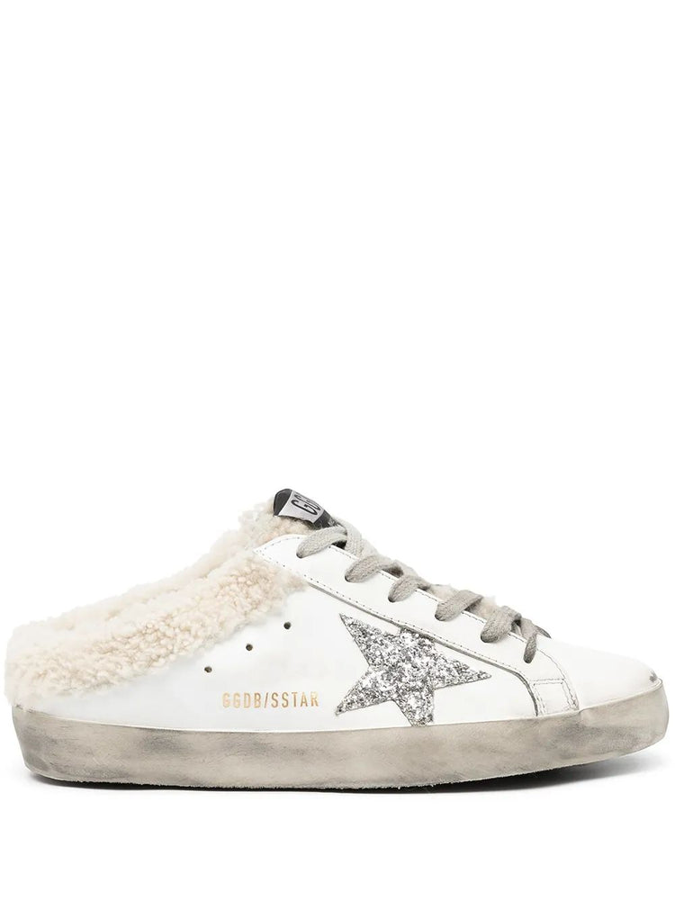 SUPER-STAR SABOT LEATHER UPPER GLITTER STAR SHEARLING LINING