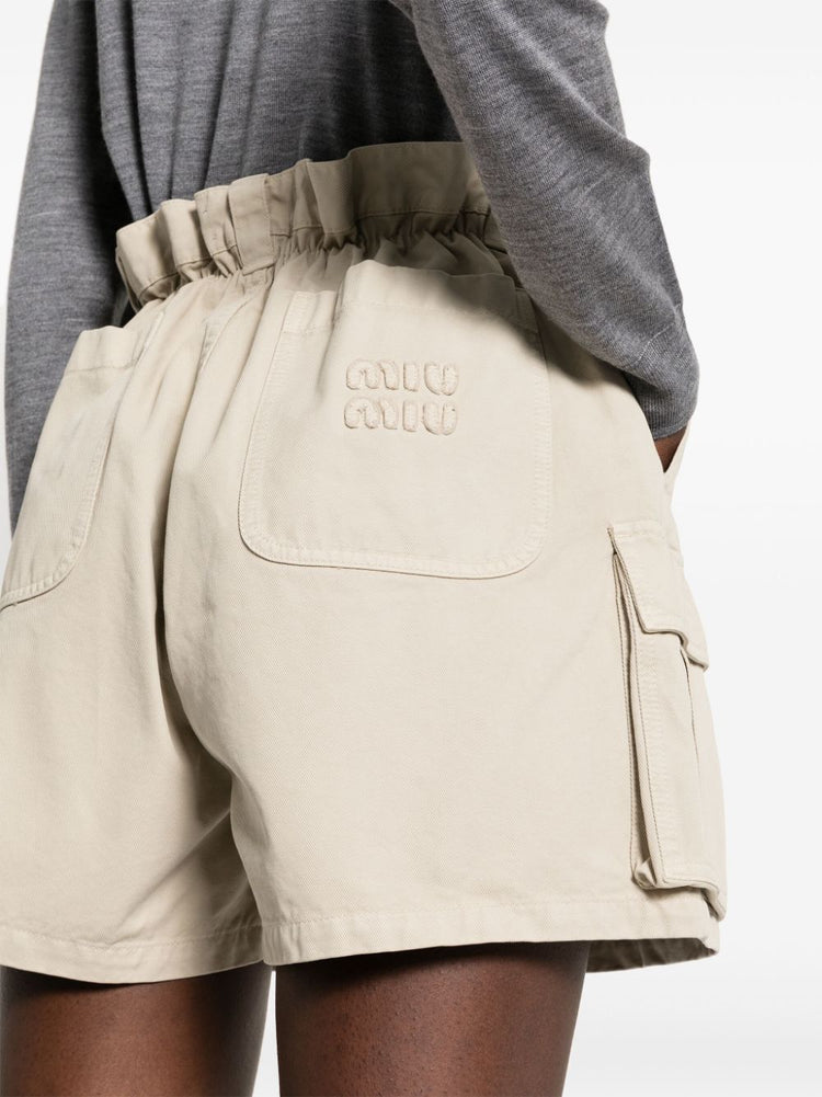 logo-embroidered cotton shorts