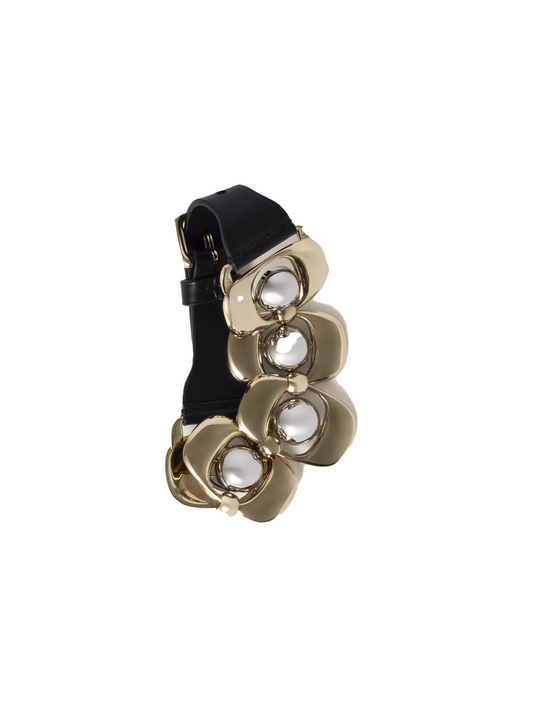 leather and metal bracelet