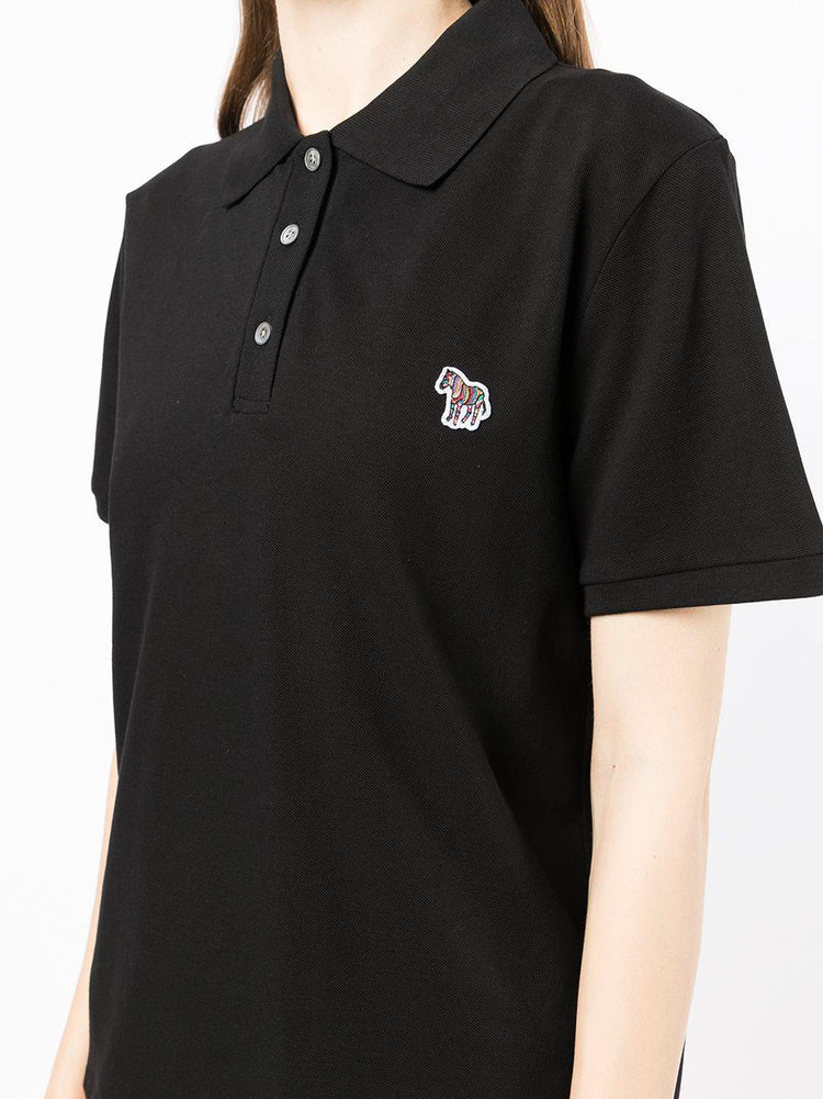 Zebra-patch polo top