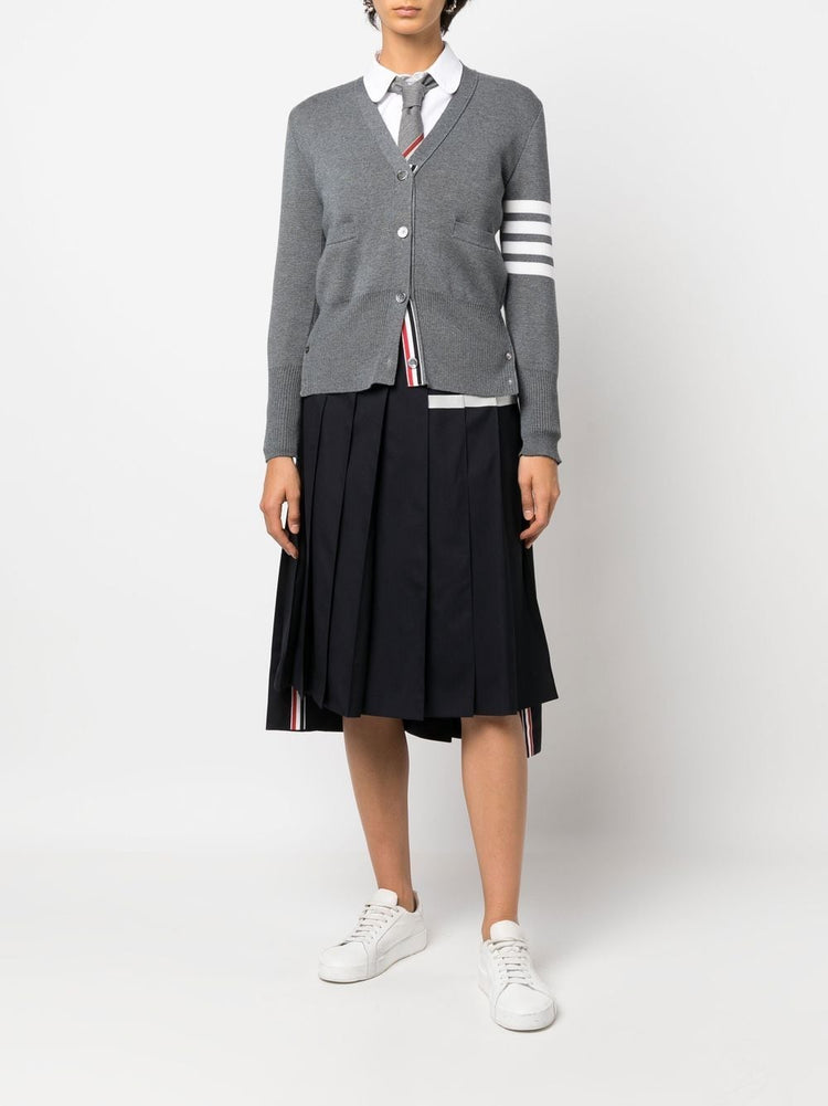 stripe-print pleated skirt