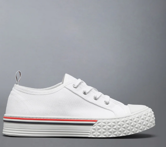 COLLEGIATE LOW TOP TRAINER W/ TARTAN TREAD SOLE IN ORGANIC CANVAS