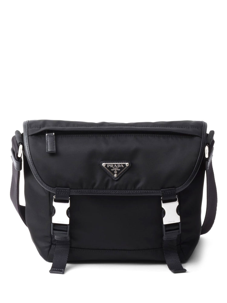 Re-Nylon and Saffiano leather shoulder bag