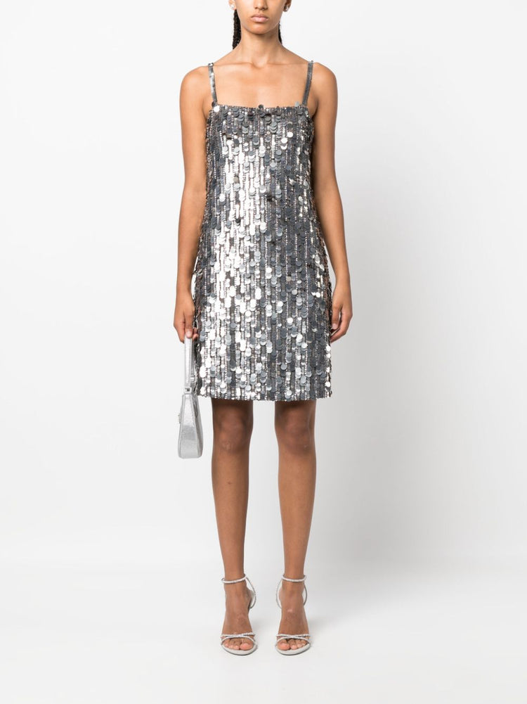 PAROSH sequined sleeveless minidress