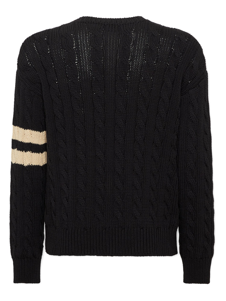 D2 pocket cable-knit jumper