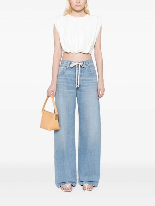 Brynn drawstring-waist cotton jeans