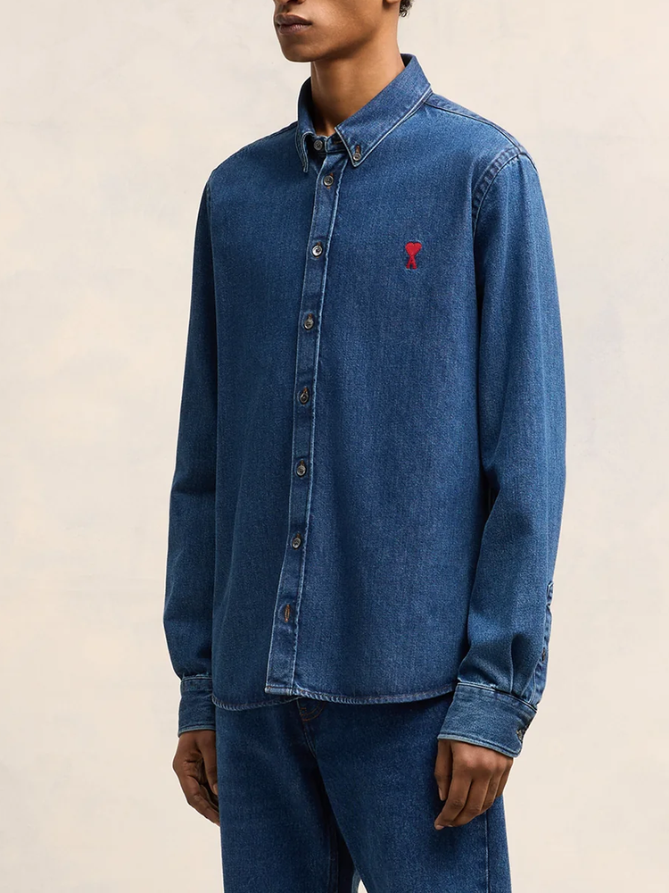 Ami de Coeur-embroidered denim shirt