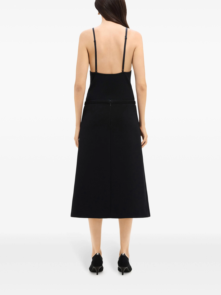 Heritage tailored crepe-texture midi skirt