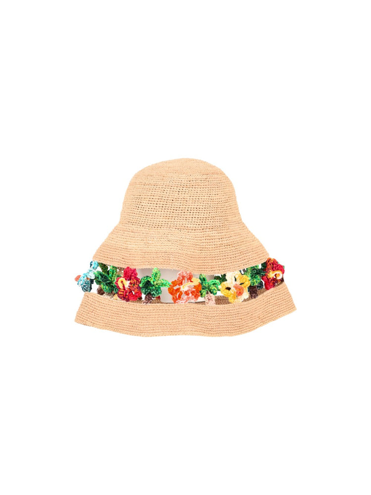 SEA NOMAD RAFFIA HAT SAND MULTICOLOR