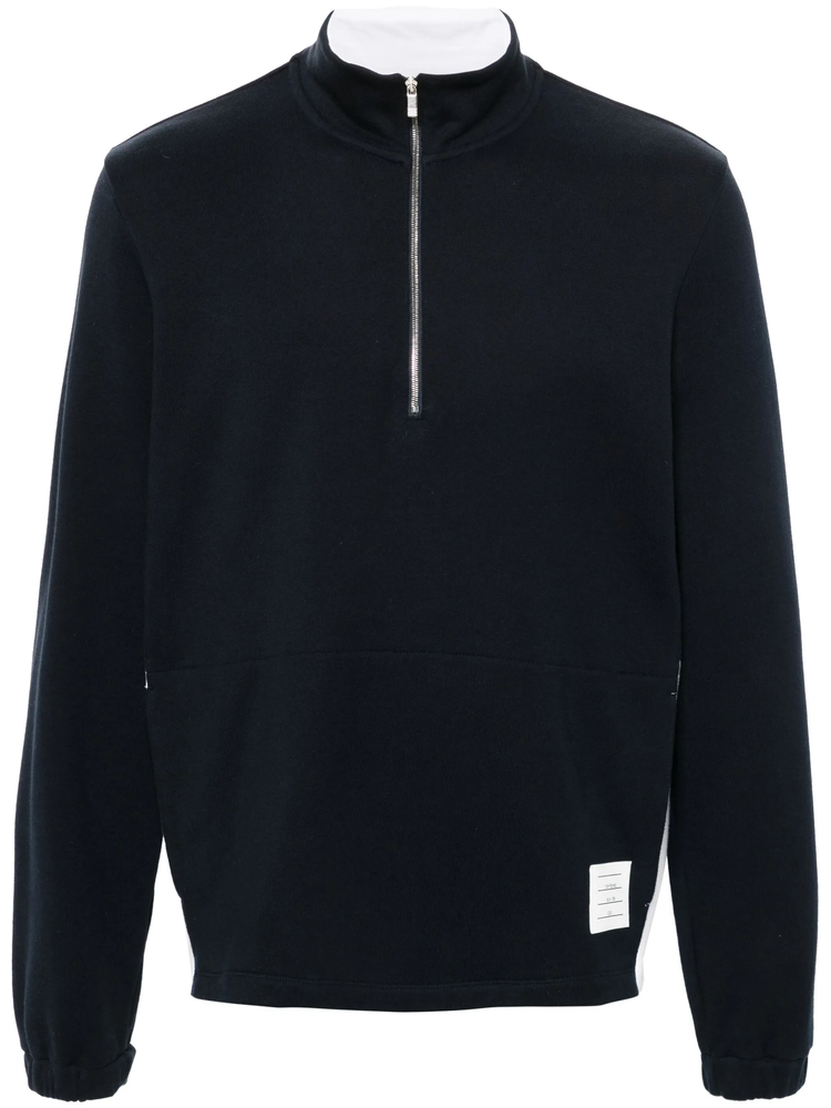funnel-neck cotton sweatshirt