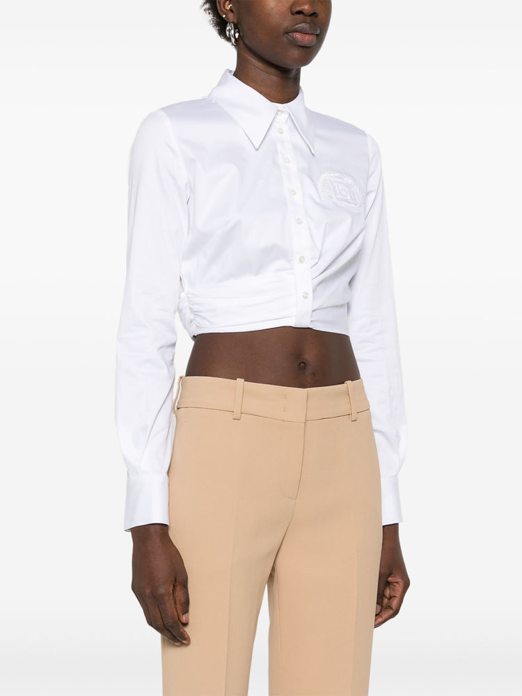 cropped poplin shirt