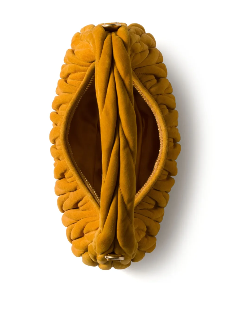 Wander matelassé suede hobo bag