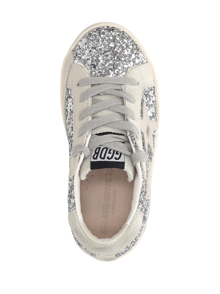 SUPER-STAR GLITTER UPPER SUEDE STAR AND HEEL