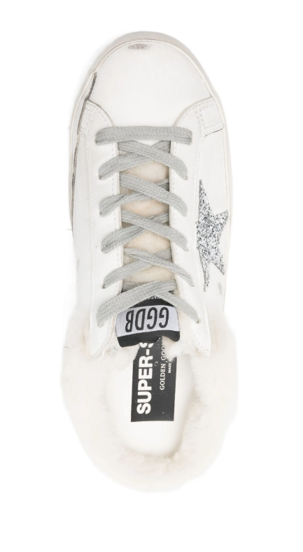 SUPER STAR SABOT LEATHER UPPER GLITTER STAR SHEARLING LINING
