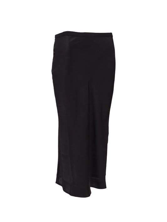 BAR SILK SKIRT - DEEP BROWN