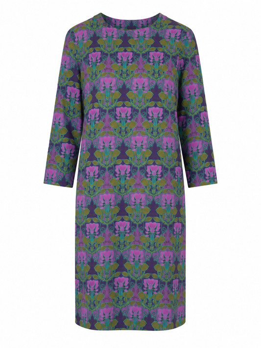 LAURA URBINATI tunic dress stretch purple