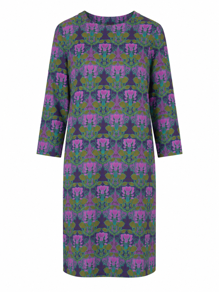 LAURA URBINATI tunic dress stretch purple