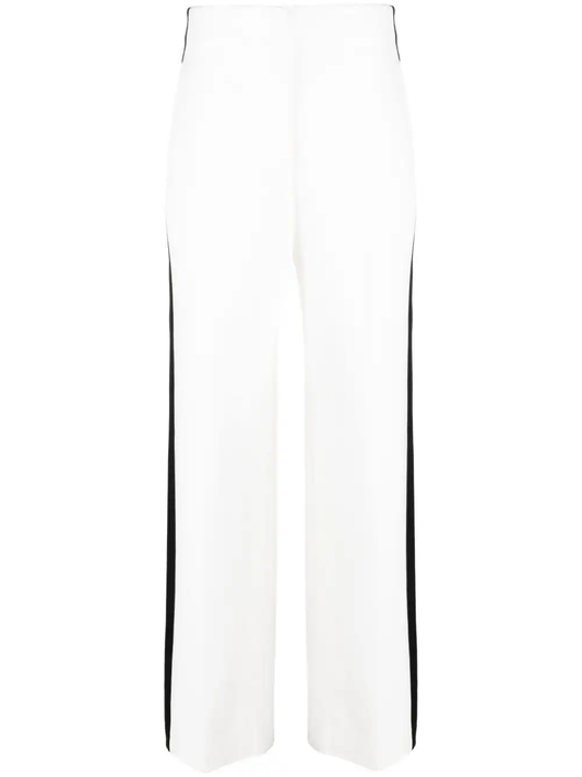 contrasting-trim wide-leg trousers