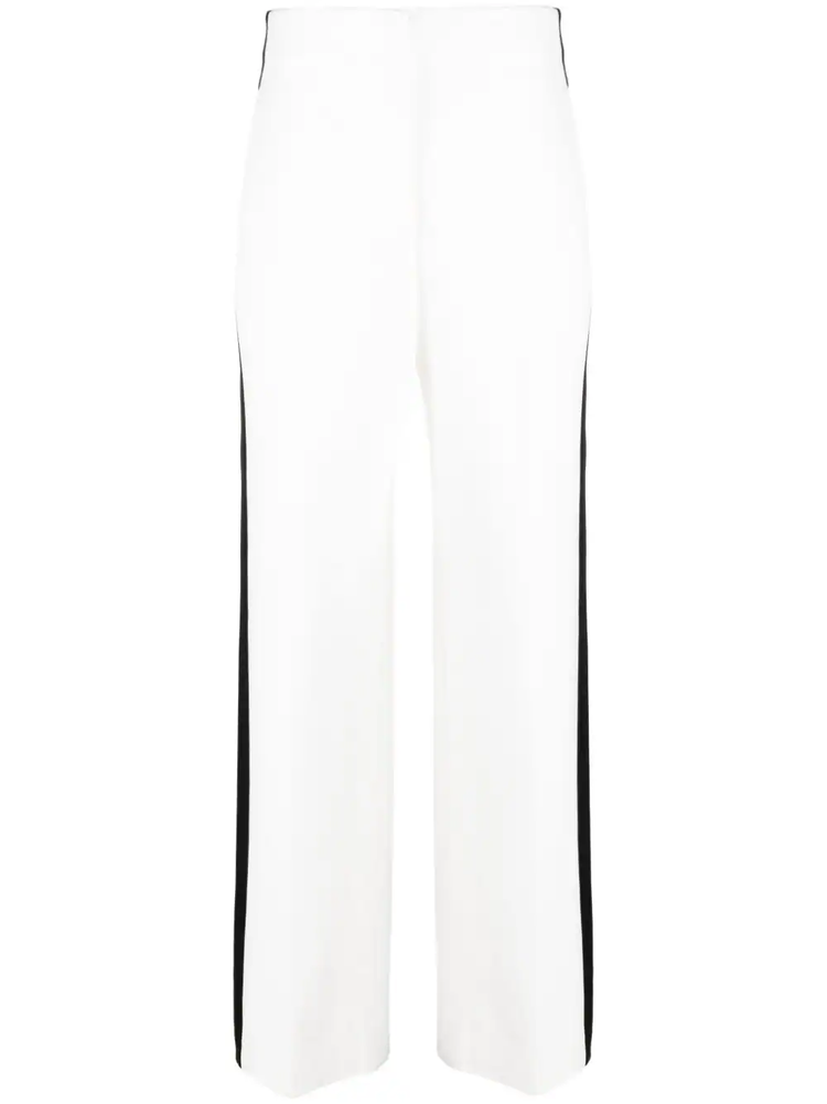 contrasting-trim wide-leg trousers