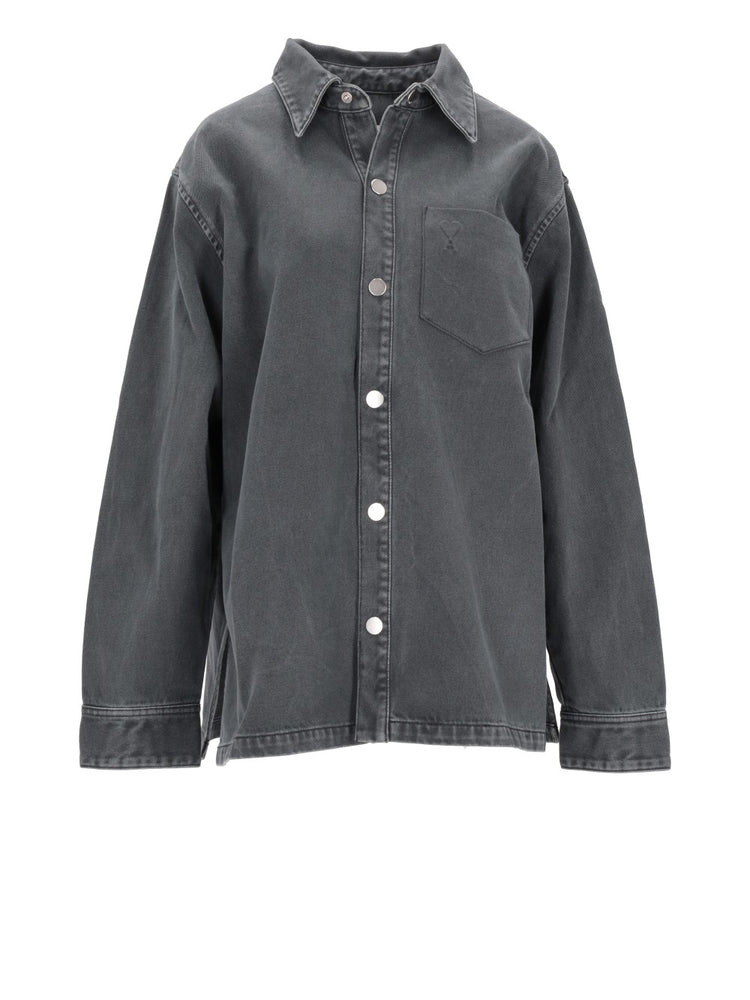 Ami de Coeur logo-print button-up shirt jacket