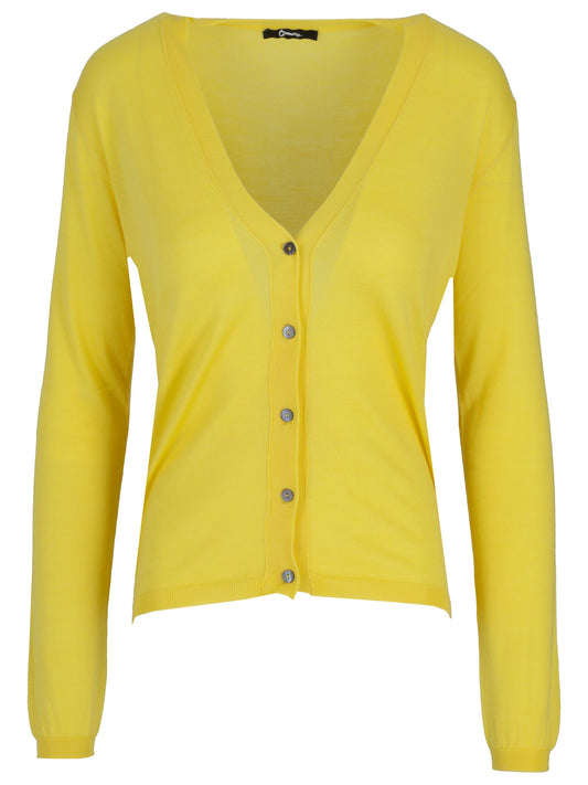 LA ROSE cashmere crop v-neck cardigan