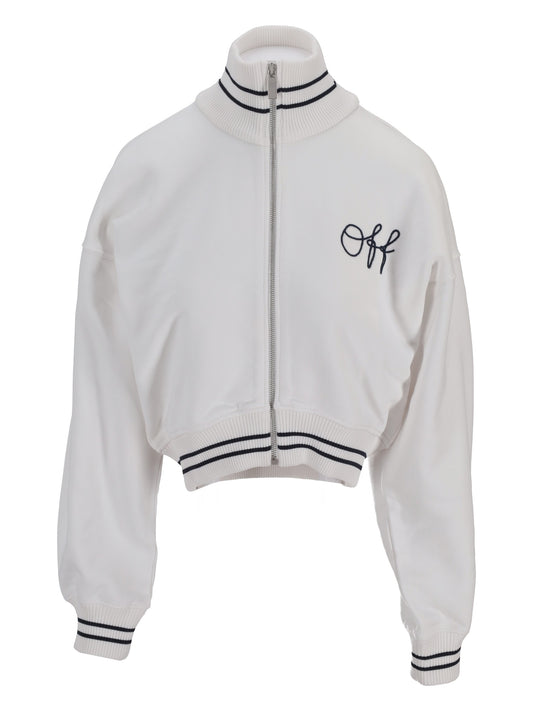 EMB SCRIPT LOGO REGULAR ZIPUP WHITE-BLUE