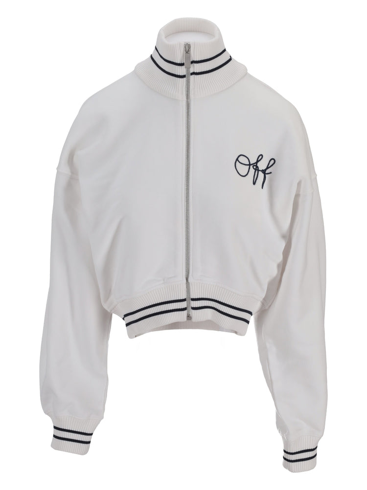 EMB SCRIPT LOGO REGULAR ZIPUP WHITE-BLUE