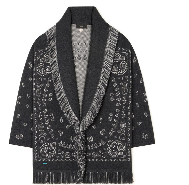 CARDIGAN JACQUARD BANDANA CHARCOAL/MULTI
