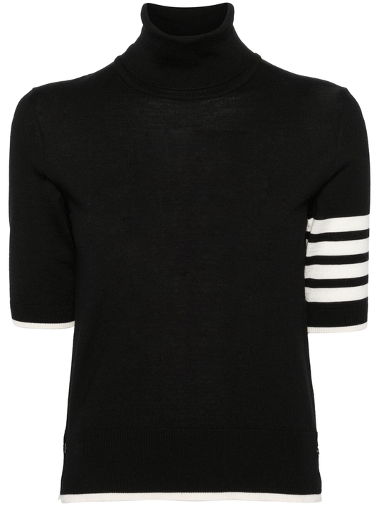 stripe-detailing short-sleeve jumper